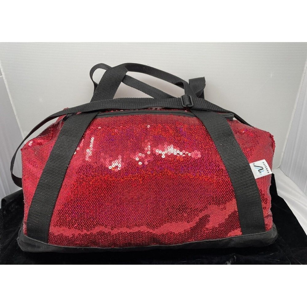 Varsity Red Sequin Travel Duffel Bag